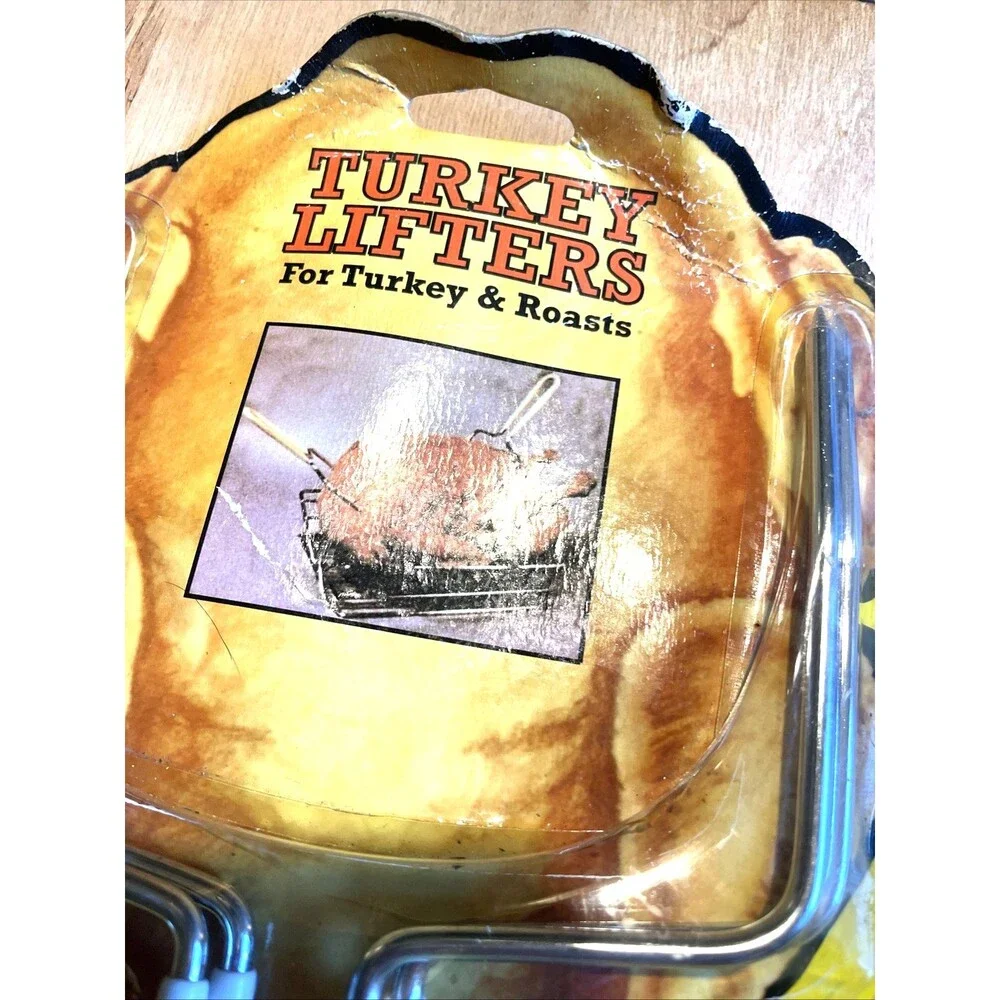 Turkey Lifters Forks Large Pork Beef Stainless Steel Set of 2 Thanksgiving Tools